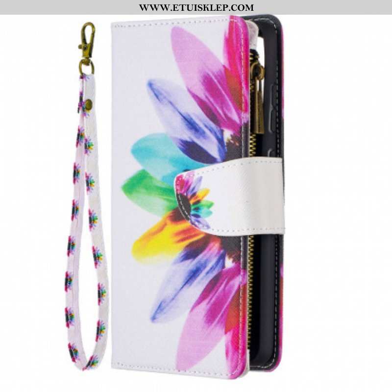 Etui Folio do Samsung Galaxy A52 4G / A52 5G / A52s 5G Kieszonka Zapinana Na Zamek W Kwiaty